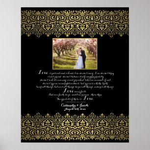 Anniversary, Love Chapter 1 Corinthians 13 w Photo Poster
