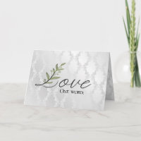 Anniversary Love Leaf on Damask Card