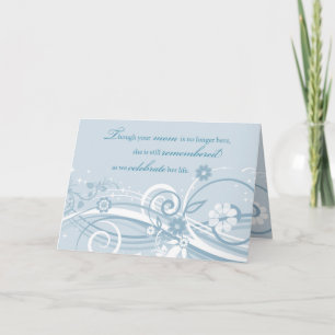 Anniversary of Loss of Mom Blue Swirls Card