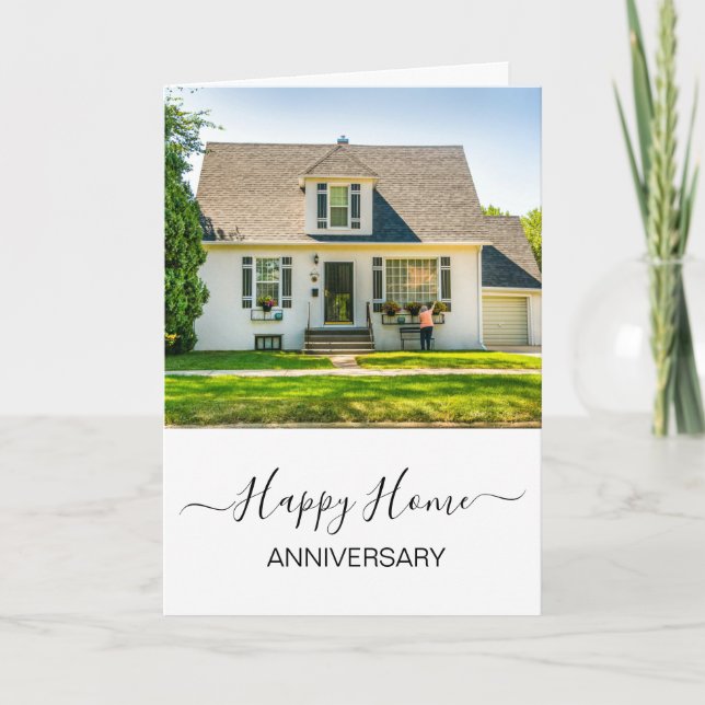 Anniversary on your new home real estate agent car card (Front)