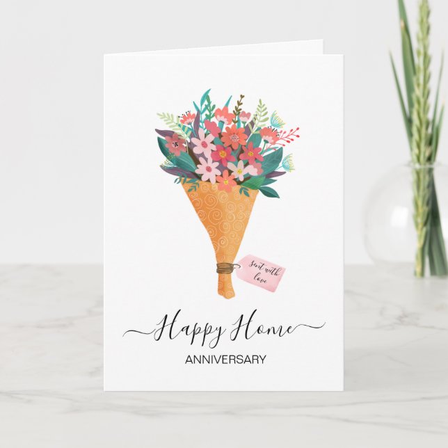 Anniversary on your new home real estate agent card (Front)