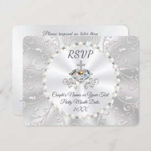 Anniversary or Wedding RSVP with Meal Choices Invitation