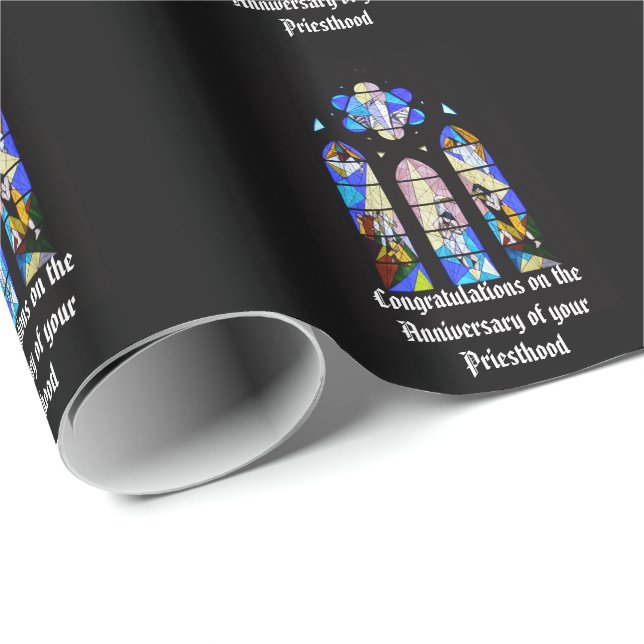 Anniversary Ordination Personalized Pastor Priest Wrapping Paper (Roll Corner)