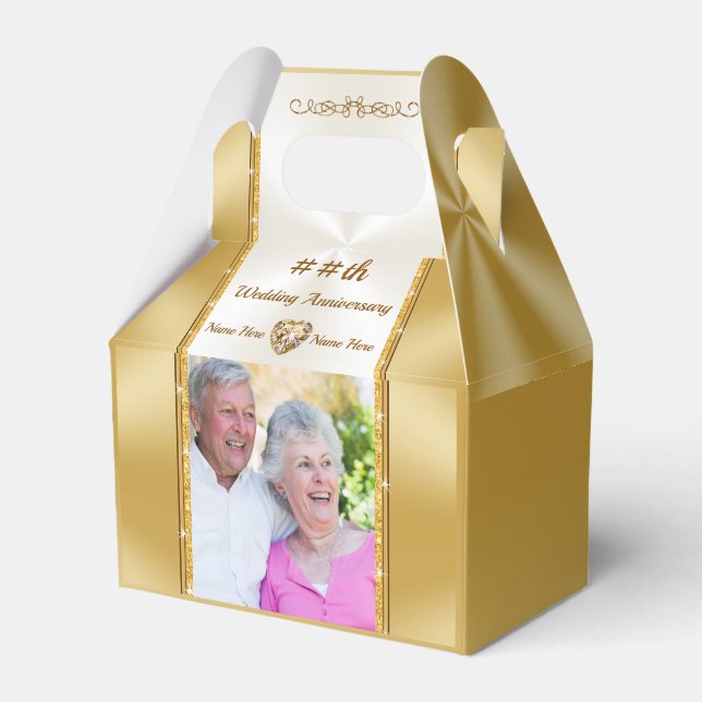Anniversary Party Favour Ideas. Photo, Personalize Favor Box (Front Side)