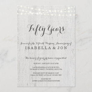 Anniversary Party Invitation   Rustic Romantic