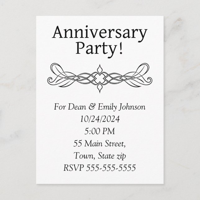 Anniversary party invitations (Front)