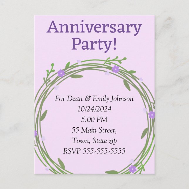 Anniversary party invitations (Front)
