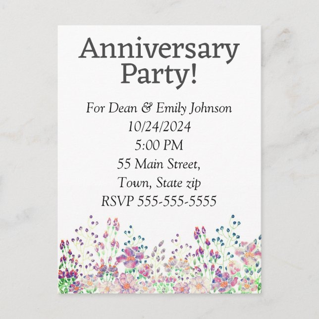 Anniversary party invitations (Front)