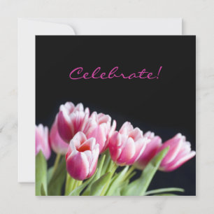 Anniversary Party Pink Tulip Invitation