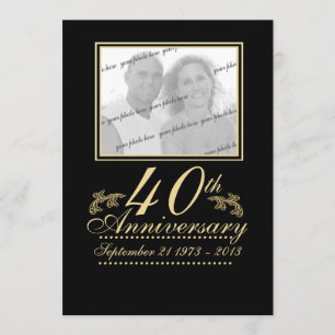 Anniversary Photo 40th Invitation