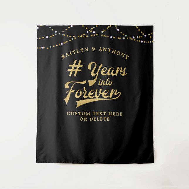 Anniversary Photo Backdrop # Years into Forever Tapestry (Front)