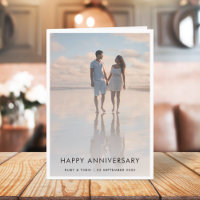 Anniversary Photo Card | Modern Elegant 5x7 Folded