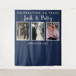 anniversary photo collage backdrop banner tapestry