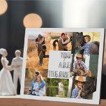 Anniversary Photo Collage You are the One Grey Plaque<br><div class="desc">Modern photo collage which you can personalize with 7 of your favorite photos. The template is set up ready for you to add your photos, working clockwise from the top left. Your photos are set against a simple and stylish grey background. The wording reads "you are the one" in modern...</div>