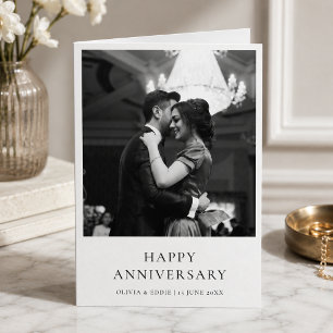 Anniversary Photo Elegant Modern Minimalist Card