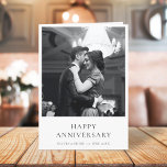 Anniversary Photo | Elegant Modern Minimalist Card<br><div class="desc">Simple, stylish, elegant custom photo Anniversary card with modern minimalist typography and a simple white border in classic black and white. The photo and text can easily be personalized for a design as unique as your husband, wife, partner or special couple! The image shown is for illustration purposes only to...</div>