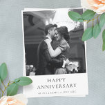 Anniversary Photo | Elegant Modern Minimalist Card<br><div class="desc">Simple, stylish, elegant custom photo Anniversary card with modern minimalist typography and a simple white border in classic black and white. The photo and text can easily be personalized for a design as unique as your husband, wife, partner or special couple! The image shown is for illustration purposes only to...</div>