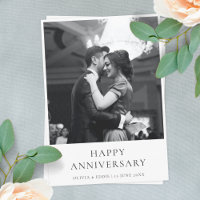 Anniversary Photo | Elegant Modern Minimalist Card