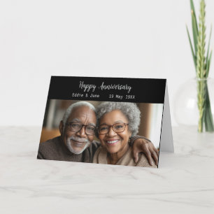 Anniversary Photo Folded Card Black Background