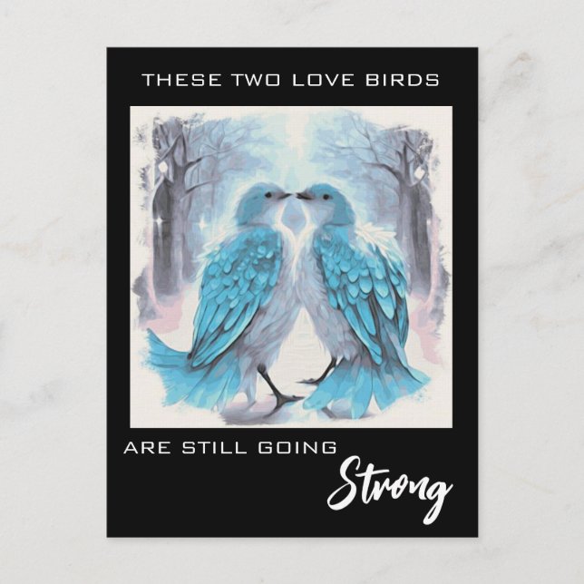 *~* Anniversary PHOTO Love Birds Winter AP54  Postcard (Front)