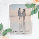 Anniversary Photo Modern Stylish Husband Wife Card<br><div class="desc">Simple, stylish custom photo Happy Anniversary card with modern minimalist typography and a simple white border. The photo and text can easily be personalized for a design as unique as your special husband, wife, partner or happy couple! The image shown is for illustration purposes only to be replaced with your...</div>