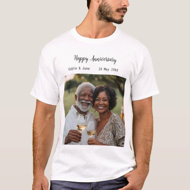 Anniversary Photo Modern  T-Shirt (Front)