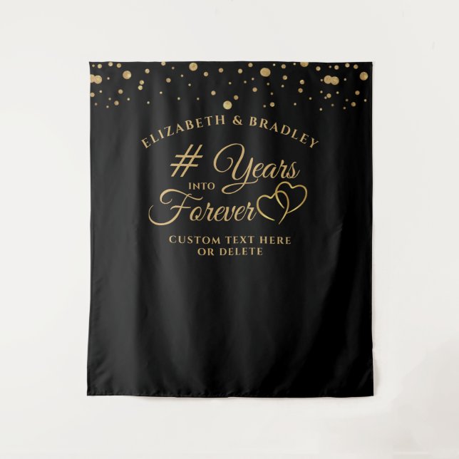 Anniversary Photo Op Backdrop Years into Forever Tapestry (Front)