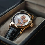 Anniversary Photo Personalized Watch<br><div class="desc">Elegant design with a personalized photo perfect for Christmas gifts, as a Father's Day gift, wedding anniversary, etc.</div>