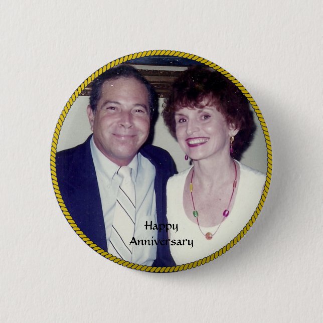 Anniversary Photo Template 2 Inch Round Button (Front)