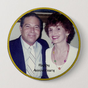 Anniversary Photo Template 4 Inch Round Button