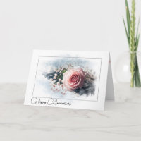 Anniversary Pink Rose On Vintage Piano