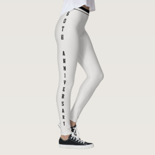 Anniversary Platinum Grey Black Monogram Custom Leggings
