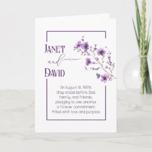 Anniversary Purple Flowering Branch Card