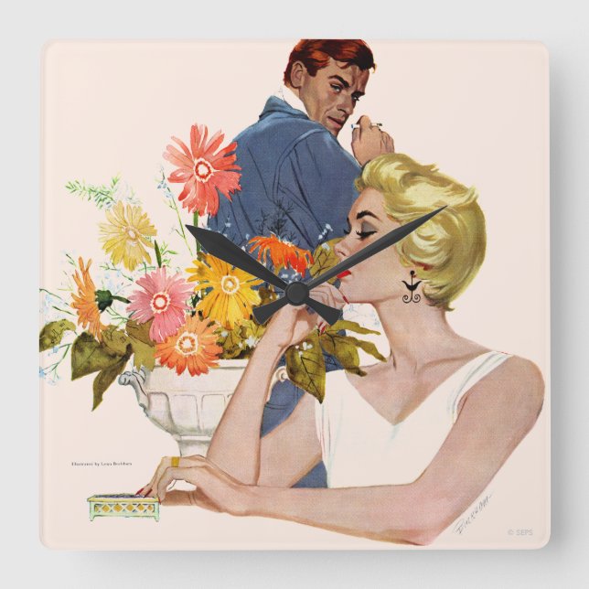 Anniversary Quarrel 2 Square Wall Clock (Front)