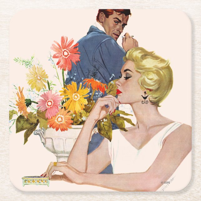 Anniversary Quarrel Square Paper Coaster (Front)