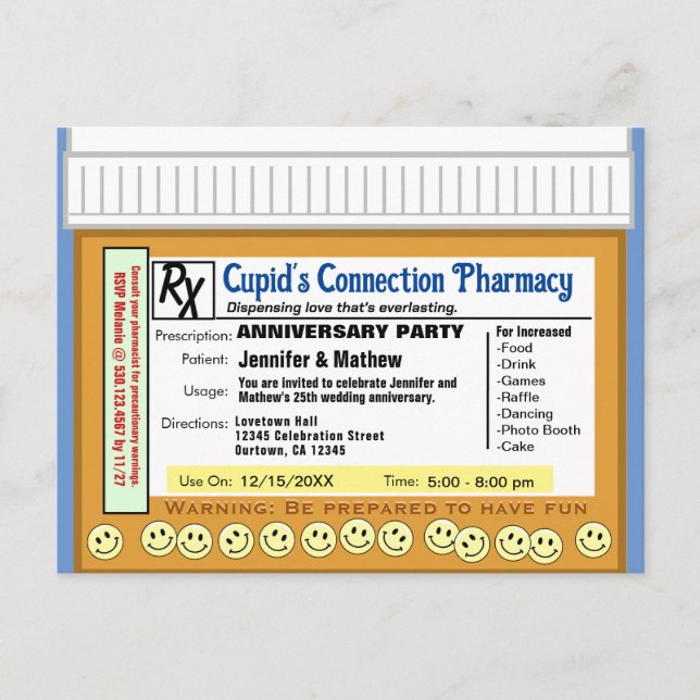 Anniversary RX for Fun Postcard (Front)