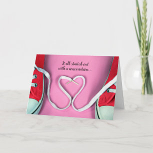 Anniversary Shoestring Heart and Sneakers  Card