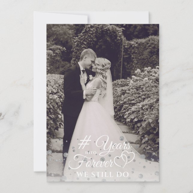 Anniversary Silver YEARS INTO FOREVER Vow Renewal  Invitation (Front)