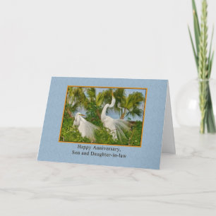 Anniversary, Son and Daughter-in-law, Great Egret Card