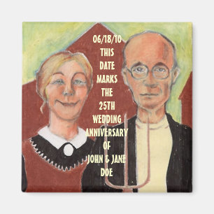 ANNIVERSARY SOUVENIR MAGNET AMERICAN GOTHIC IMAGE