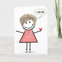Anniversary Stick Figure Girl With Speech Bubble