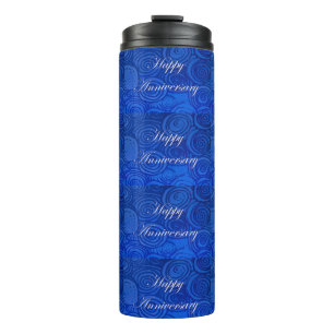 Anniversary Swirls Blue Thermal Tumbler
