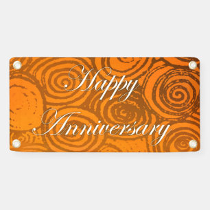 Anniversary Swirls Orange Banner