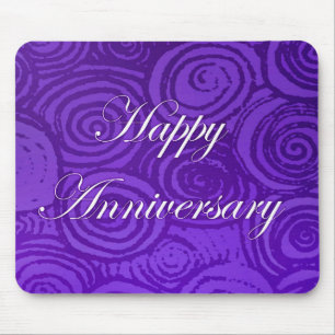 Anniversary Swirls Purple Mouse Pad