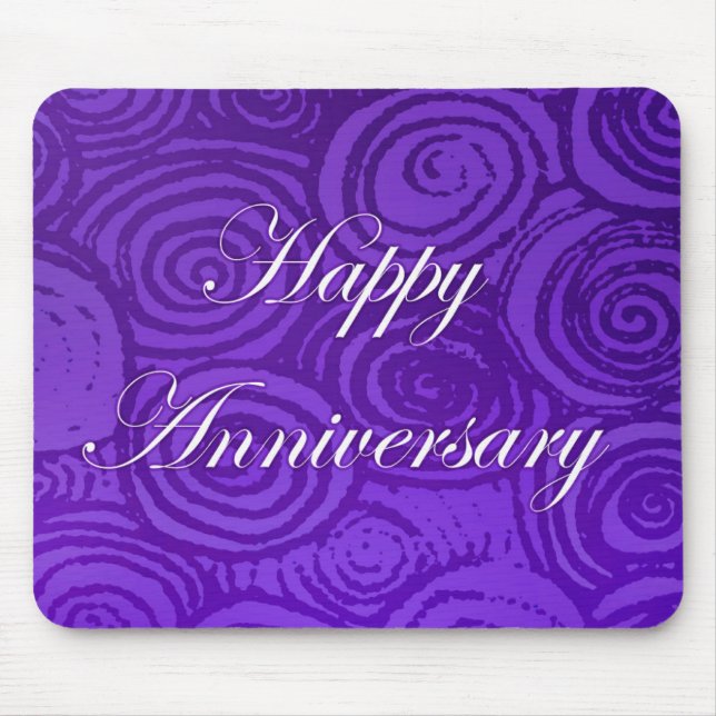 Anniversary Swirls Purple Mouse Pad (Front)