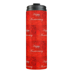 Anniversary Swirls Red Thermal Tumbler