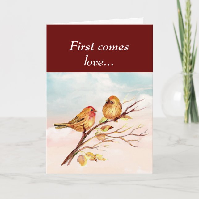 Anniversary to the ONE I LOVE Sparrow Birds Card (Front)