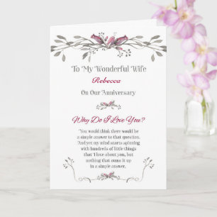 Anniversary to Wife Personalize with Name Card