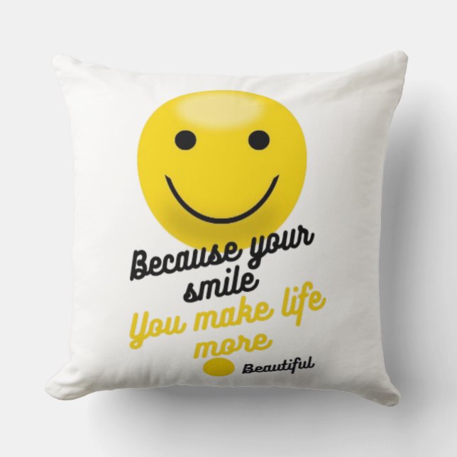Anniversary & Valentine Couple Pillow | Cute Smile (Front)
