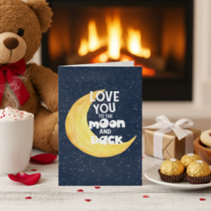 Anniversary Valentine's Day Love You to Moon Holiday Card
